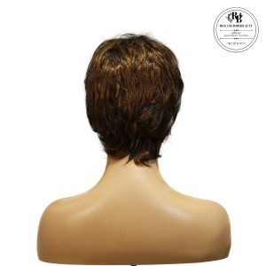 center wig machine made black wig remy hair tc066