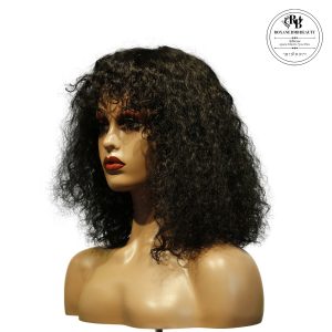 center wig machine made black wig remy hair tc047