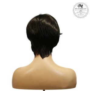 center wig machine made black wig remy hair h081