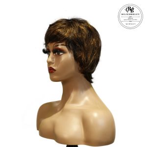 center wig machine made black wig remy hair tc066