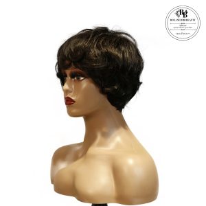 center wig machine made black wig remy hair tc041