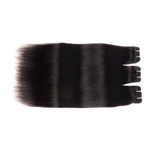 center wig remy hair black straight bundles laotian weaving