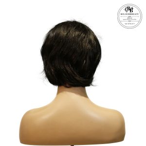 center wig machine made black wig remy hair tc063