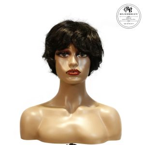 center wig machine made black wig remy hair tc16