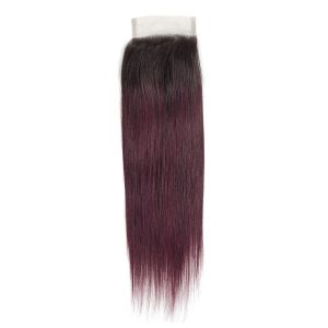 center wig remy hair 4x4 straight closure 1b99j