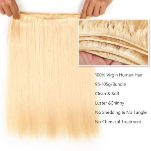 center wig remy hair 613 straight bundles brazilian weaving