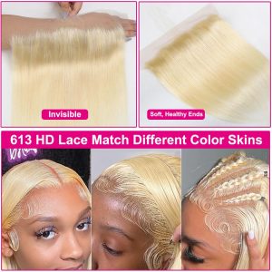 center wig asian raw hair 13x6 straight hd frontal #613