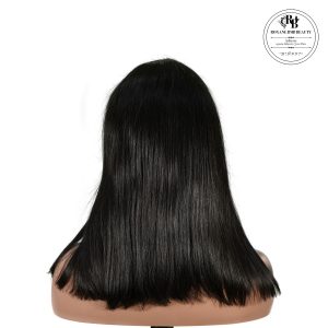 center wig natural black remy hair 2x6 lace closure straight bob human hair wig