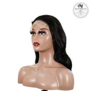 center wig natural black remy hair 5x5 lace closure body wave human hair wig