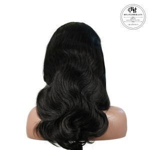 center wig natural black remy hair 5x5 lace closure body wave human hair wig