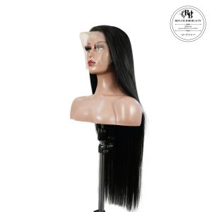 center wig 13x4 straight lace front wig natural black remy hair