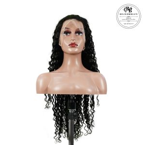 center wig 13x4 deep wave lace front wig natural black remy hair