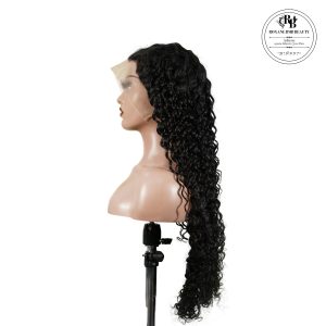 center wig 13x4 deep wave lace front wig natural black remy hair