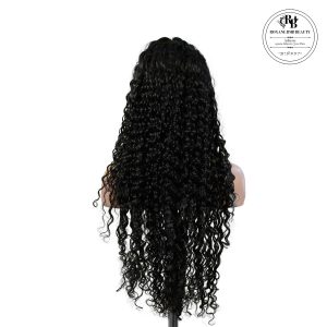 center wig 13x4 deep wave lace front wig natural black remy hair