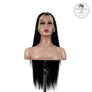 center wig 13x6 double drams straight lace front wig black remy hair