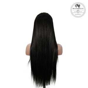 center wig 13x6 double drams straight lace front wig black remy hair