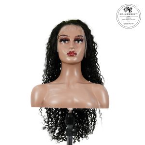 center wig natural black asian raw hair 13x6 hd lace front wig deep wave human hair wig