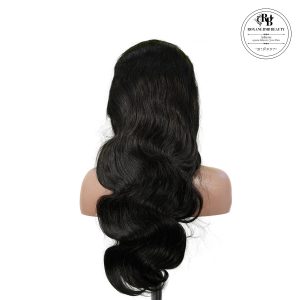 center wig natural black asian raw hair 13x6 hd lace front wig body wave human hair wig