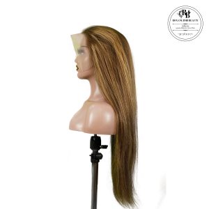 roxane bmb beauty 13x4 straight lace front wig m4&27 highlight remy hair 26 inch