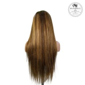 roxane bmb beauty 13x4 straight lace front wig m4&27 highlight remy hair 26 inch