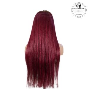 center wig 13x4 straight lace front wig 99j color 26 inch remy hair