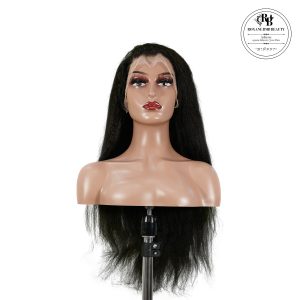 center wig 13x4 yaki straight lace front wig black remy hair
