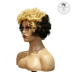 center wig machine made black wig remy hair tc004