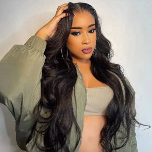 Home center wig 13x4 body wave lace front wig natural black remy hair